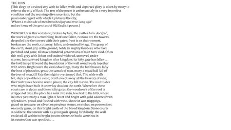 what evidently caused the ruin of the city|Elfinspell: The Ruined City, Anglo.